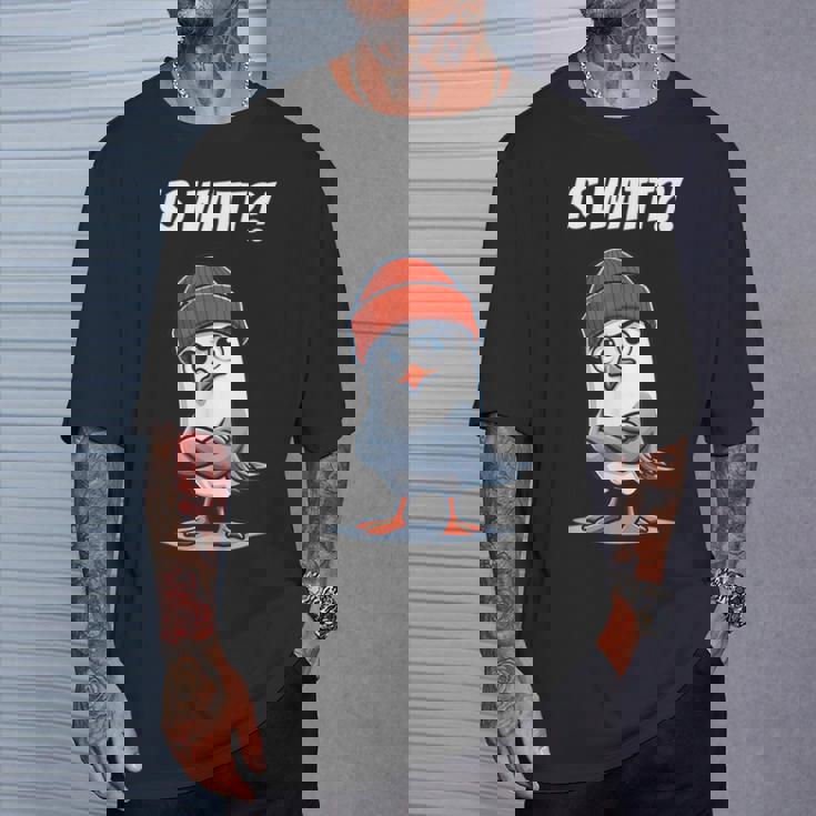 面白い北海のカモメはワット低ドイツ語オストフリースラントと言っています。 Tシャツ 彼への贈り物