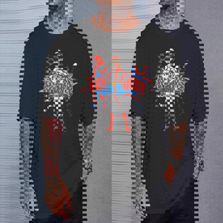 面白い看護師スーパーヒーロー面白い看護 Tシャツ 彼への贈り物