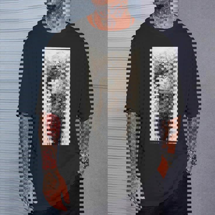 黒と白の天使 クラシックヴィンテージアート Tシャツ 彼への贈り物