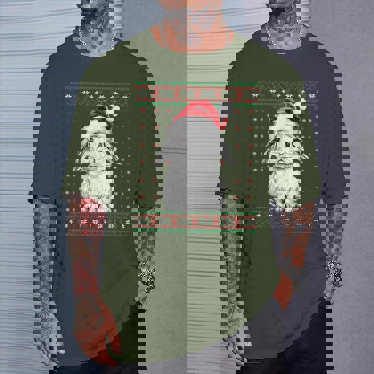 Ugly Christmas Sweater Rabbit Lover Santa Hat Holiday T-Shirt Gifts for Him Ugly Christmas Sweater Rabbit Lover Santa Hat Holiday T-Shirt Gifts for Him