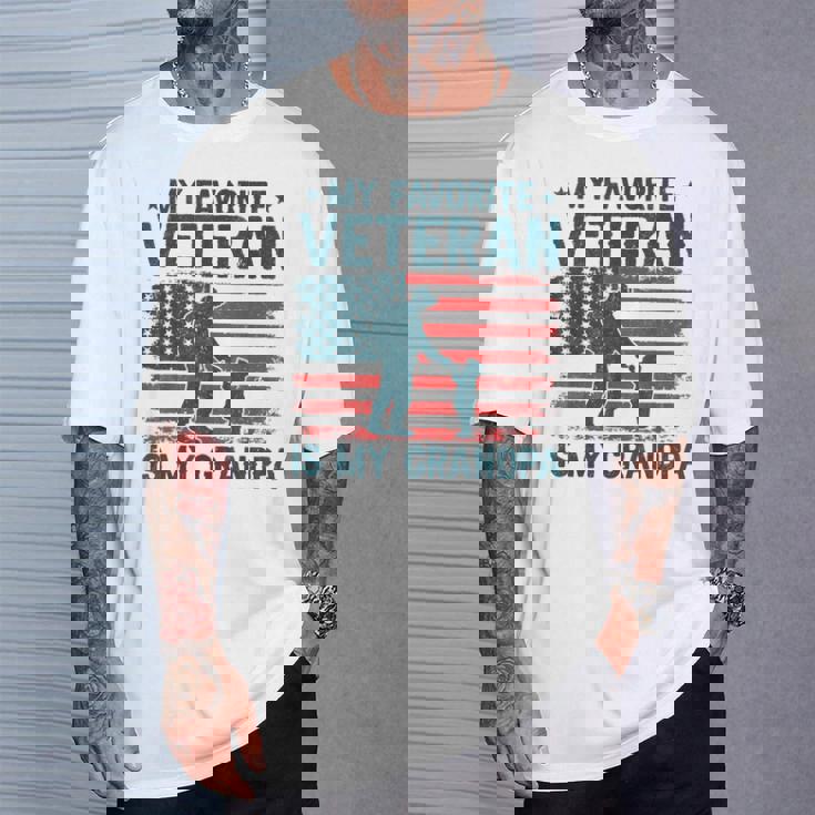 My Favorite Veteran Is My Grandpa Veterans Day Military Papa T-Shirt Gifts for Him