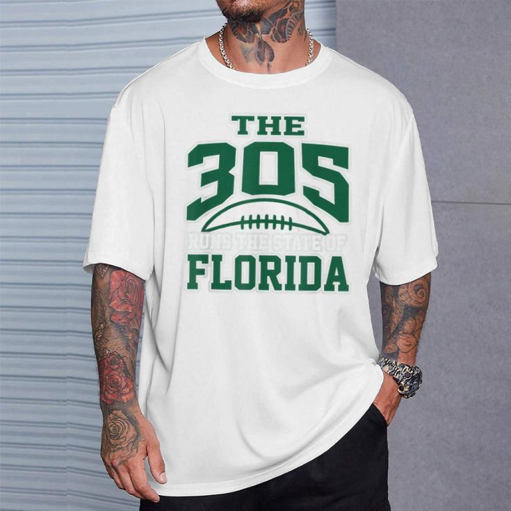 Miami 305 Area Code Runs Florida Proud State Culture Apparel T-Shirt ...