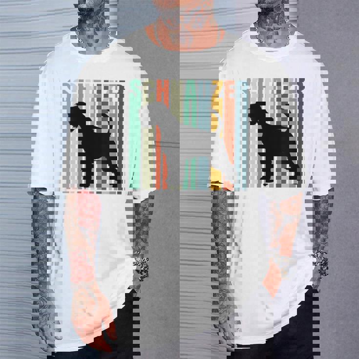 Minichnauzer Perro Retrochnauzer Cuello Camiseta unisex Regalos para él