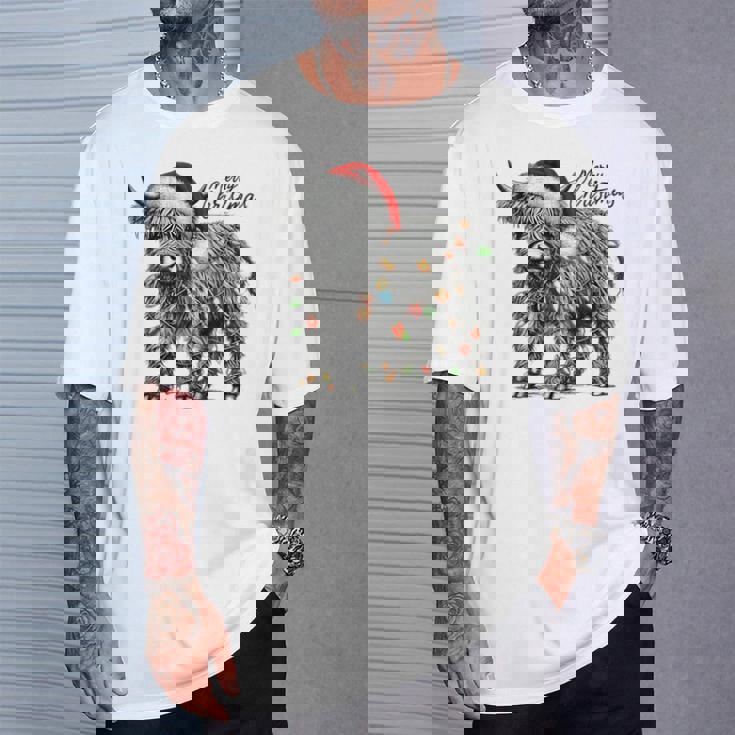 Mooey Christmas Western Highland Cow Santa T-Shirt Gifts for Him Mooey Christmas Western Highland Cow Santa T-Shirt Gifts for Him