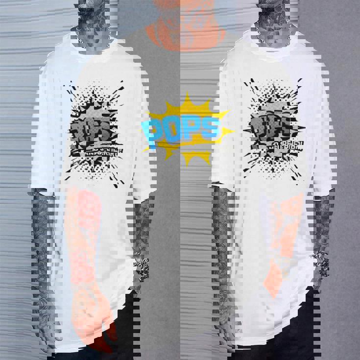 Pops &Uperhero Frescotile Fumetto Festa Del Papà Maglietta Regalos para él