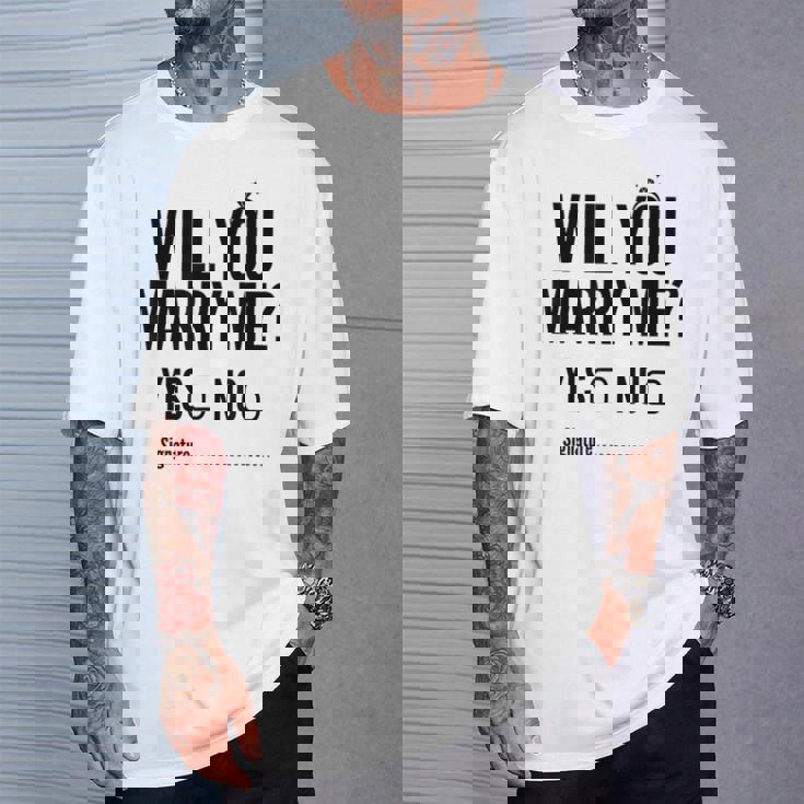 Will You Marry Me Wedding おもしろプロポーズ Tシャツ 彼への贈り物