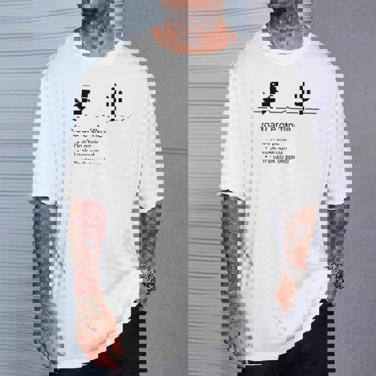 You Are Offline Low Resolution Pixel Dinosaurcreen Tシャツ 彼への贈り物