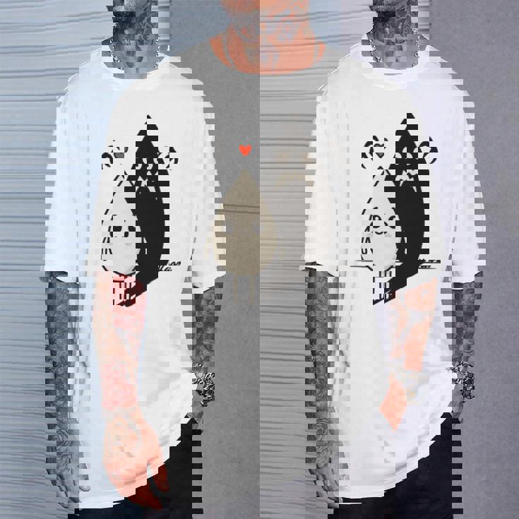 かわいい影モンスター コントラスト イラスト 長袖tシャツ Tシャツ 彼への贈り物