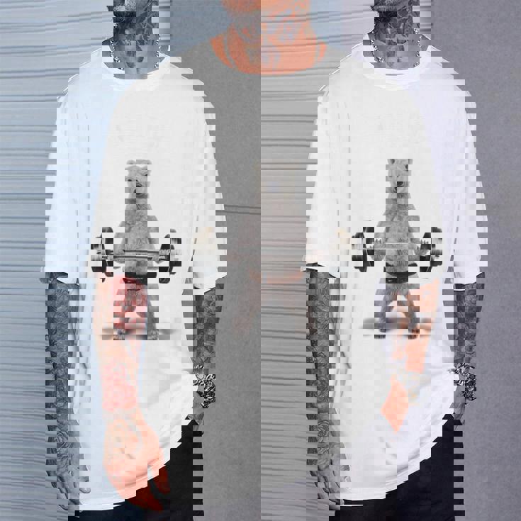 ウェイトリフティング 筋トレ バーベル やる気がないなら家に帰れ 白熊 しろくま Tシャツ 彼への贈り物