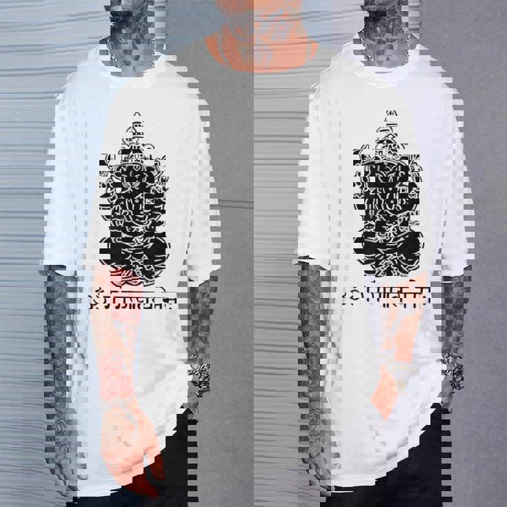 ガネーシュtシャツ サンスクリット語 ガネーシャマントラ Tシャツ 彼への贈り物