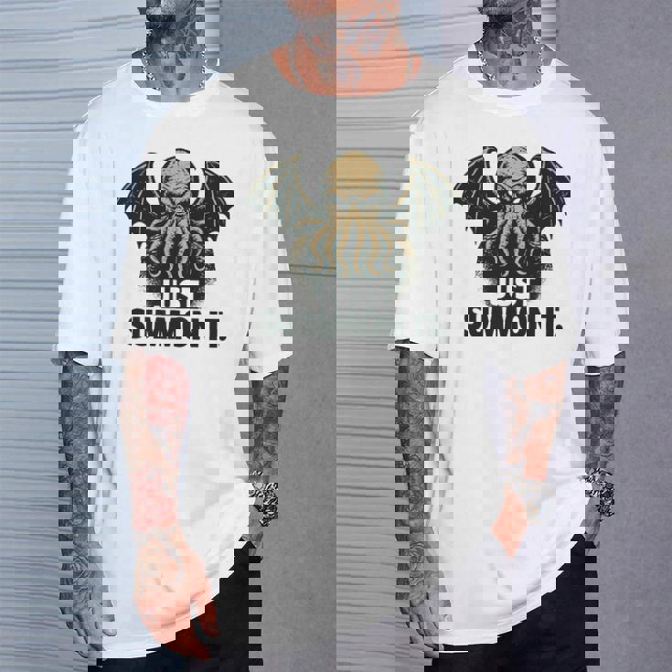 クトゥルフ、ただ召喚するだけ、面白い宇宙ホラークトゥルフカルト。 長袖tシャツ Tシャツ 彼への贈り物