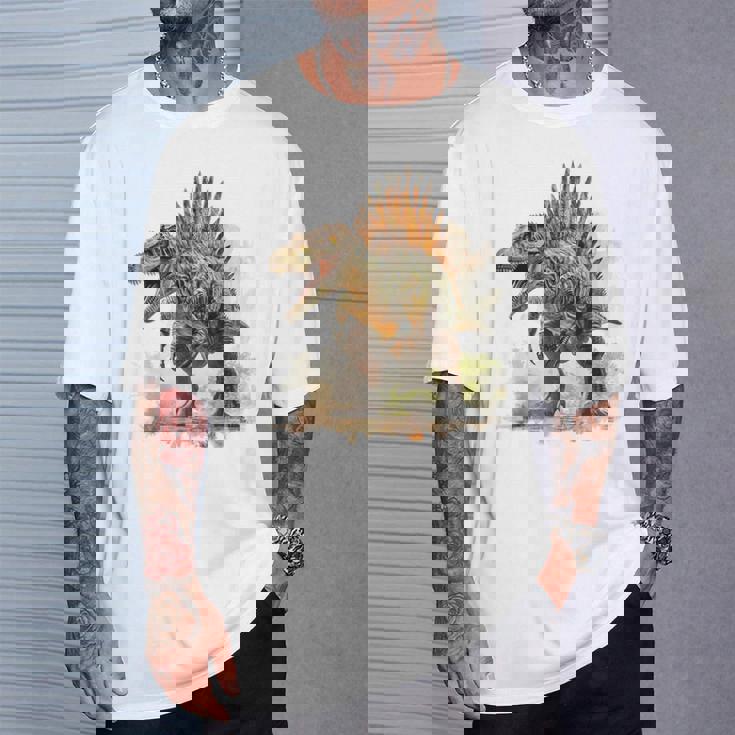 スピノサウルス 恐竜モチーフ イラスト スピノサウルス Tシャツ 彼への贈り物