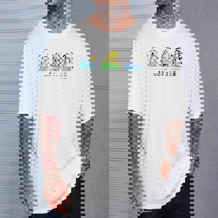 セキセイインコ 三兄弟 インコ 鳥 かわいい イラスト 手書き セキセイインコ 好き 鳥好き おもしろ 長袖tシャツ Tシャツ 彼への贈り物