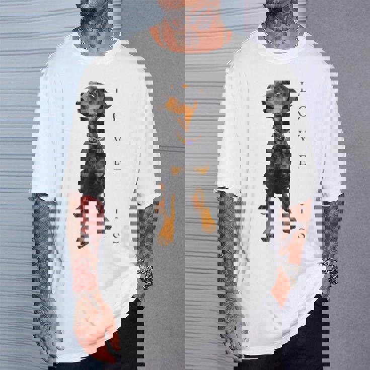 ドーベルマン シャツ ドーベルマン ピンシャー 犬 ママ お父さん 愛 ペット 子犬 Tシャツ 彼への贈り物