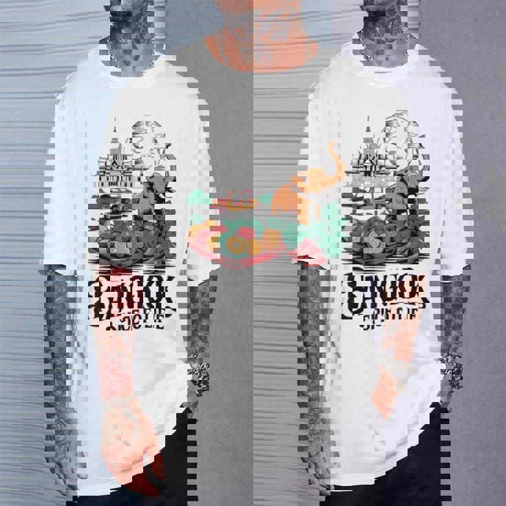 バンコク タイ 象 寺 果物 お土産 Tシャツ 彼への贈り物