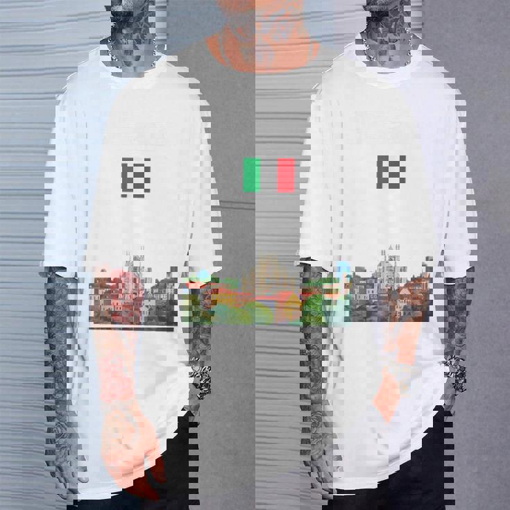 ミラノ お土産 イタリア 旅行 ミラノ バケーション イタリア国旗 Tシャツ 彼への贈り物