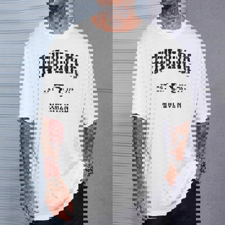 ローリングス メリーランド Md ヴィンテージ アスレチック ブラック スポーツデザイン 長袖tシャツ Tシャツ 彼への贈り物