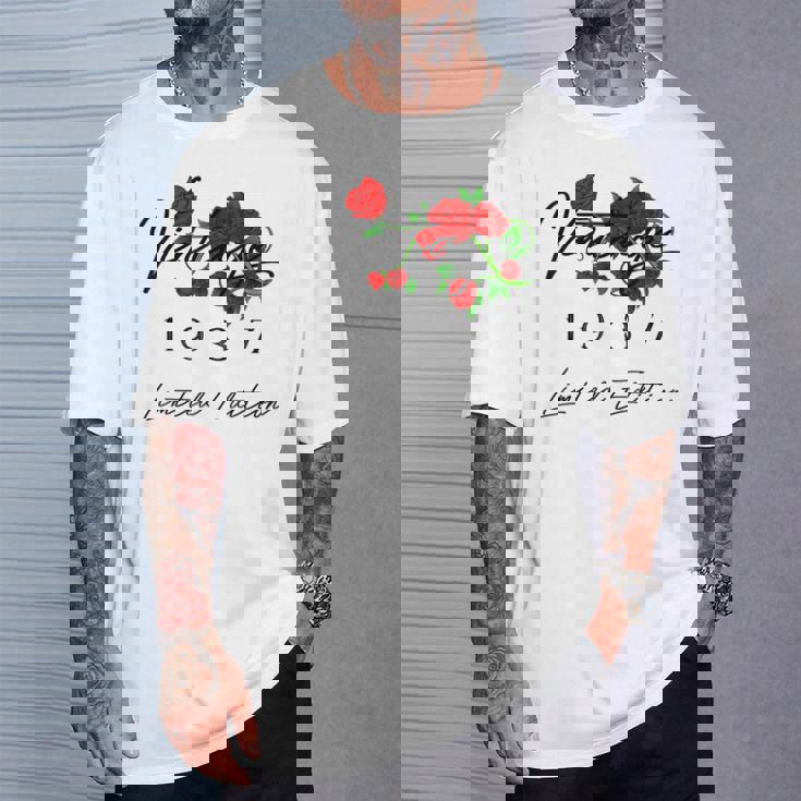 ヴィンテージ 89歳の誕生日 デコレーション ヴィンテージ 1937 89歳 Tシャツ 彼への贈り物