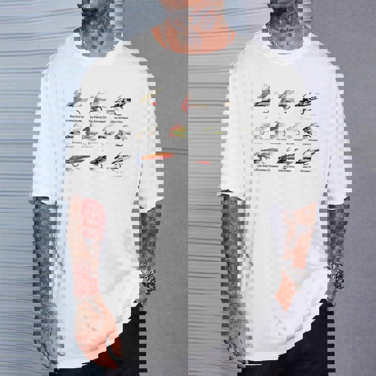 ヴィンテージ フライフィッシングルアー カラーtシャツ Tシャツ 彼への贈り物