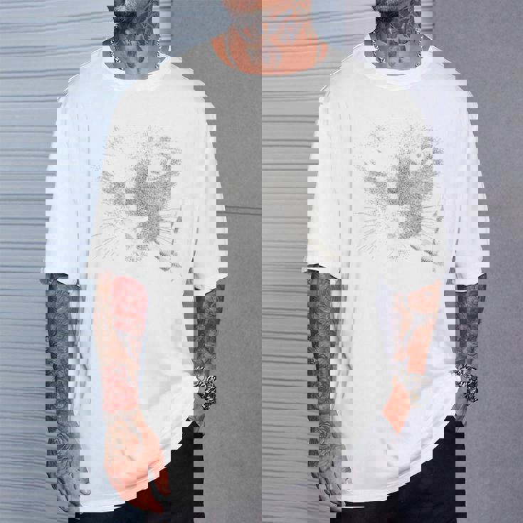 煙草の肖像画と猫ノワール猫 Tシャツ 彼への贈り物