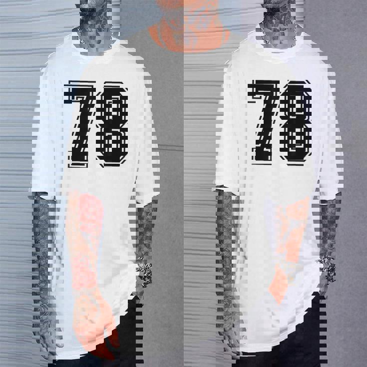 番号 78 ブラック スポーツファン ジャージ ナンバー Tシャツ 彼への贈り物