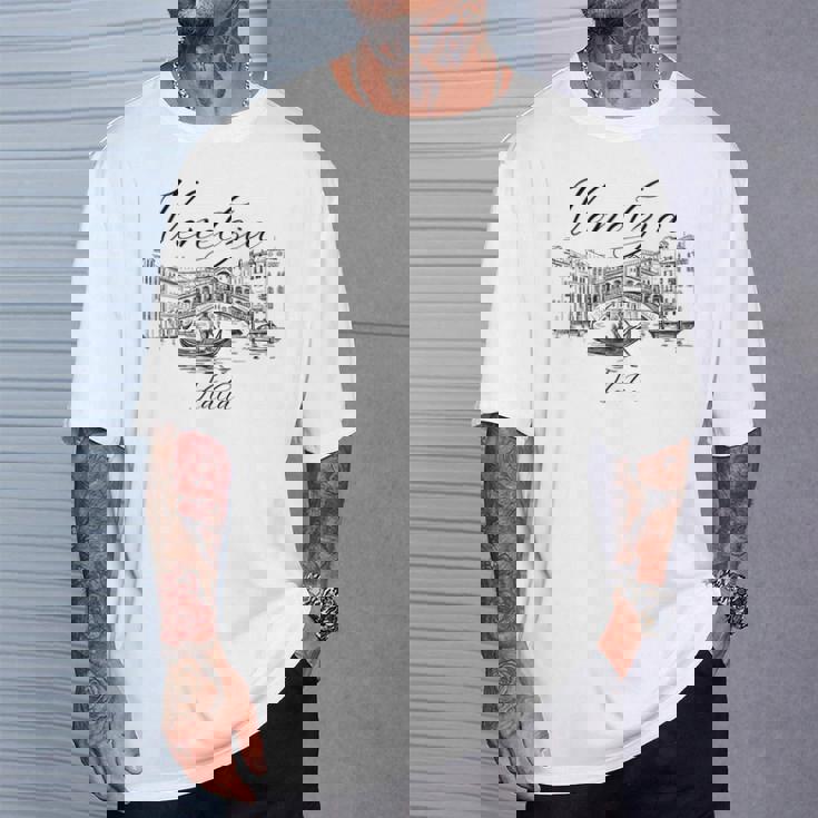 美しいヴェネツィア イタリア ベネチア イタリア お土産 Tシャツ 彼への贈り物