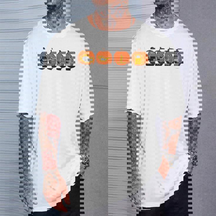 車の警告灯 面白いメカニック ハロウィン パンプキン オレンジ Tシャツ 彼への贈り物