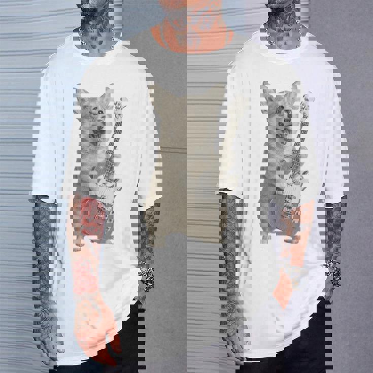 面白いtシャツ コーギー ギター イヌ メンズ 犬好き グッズ かわいい おもしろ 面白い 服 ネタ Tシャツ 彼への贈り物