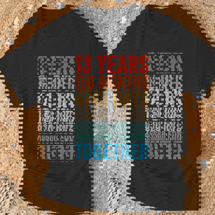 13年目の記念日 彼 彼女 カップル 13回目の結婚 Tシャツ 高齢者への贈り物