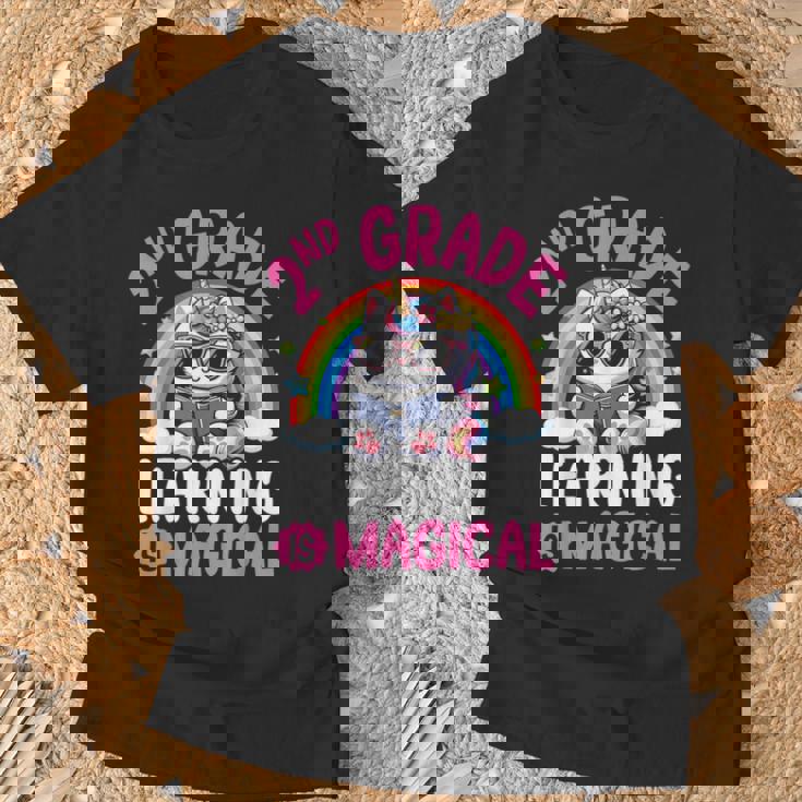 2Nd Grade Unicorn Cat Magical Caticorn Back Tochool Tシャツ 高齢者への贈り物