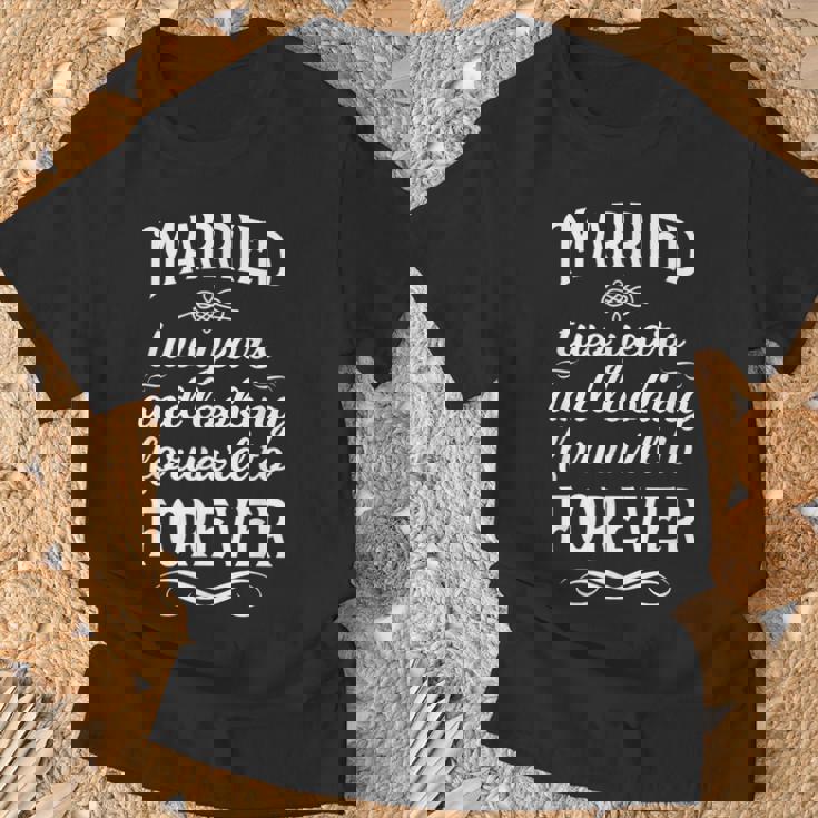 2年 結婚記念日 結婚 結婚記念日 結婚記念日 結婚結婚式 Tシャツ 高齢者への贈り物