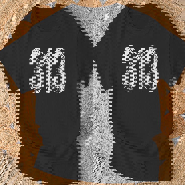 313 市外局番デトロイトmi 携帯電話 エリアコード 313 Tシャツ 高齢者への贈り物