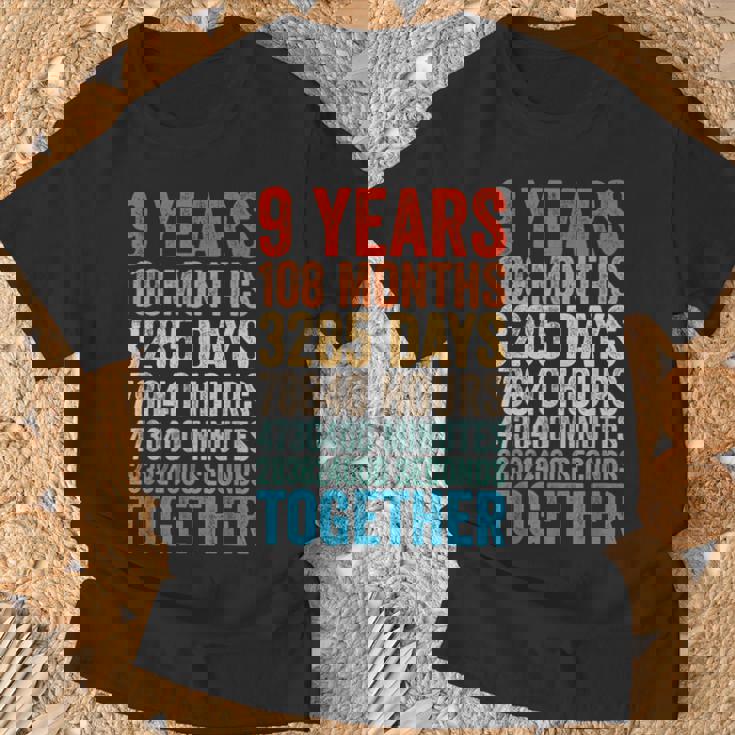 9年目の記念日 彼 彼女 カップル 9回目の結婚 Tシャツ 高齢者への贈り物