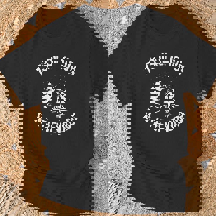 All Good Camp In The Woods 面白いキャンプテント キャンプファイヤー Tシャツ 高齢者への贈り物