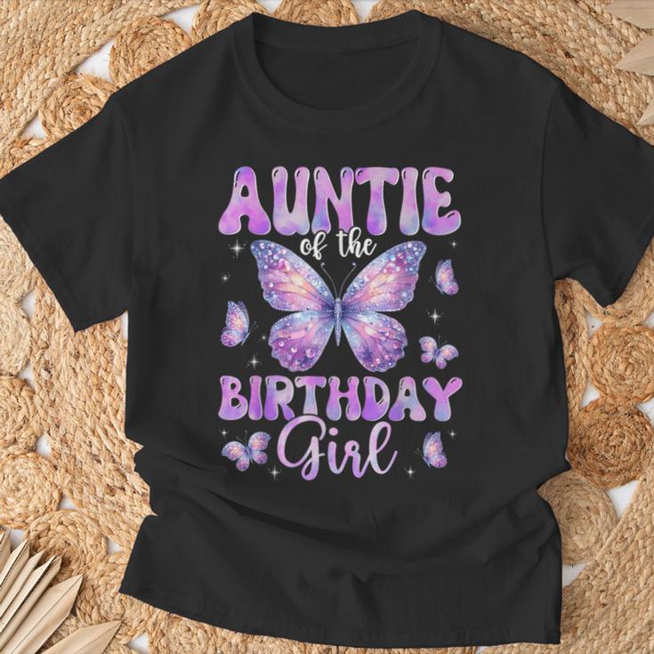 Auntie Of The Birthday Girl Butterfly Family Matching T-Shirt Gifts for Old Men