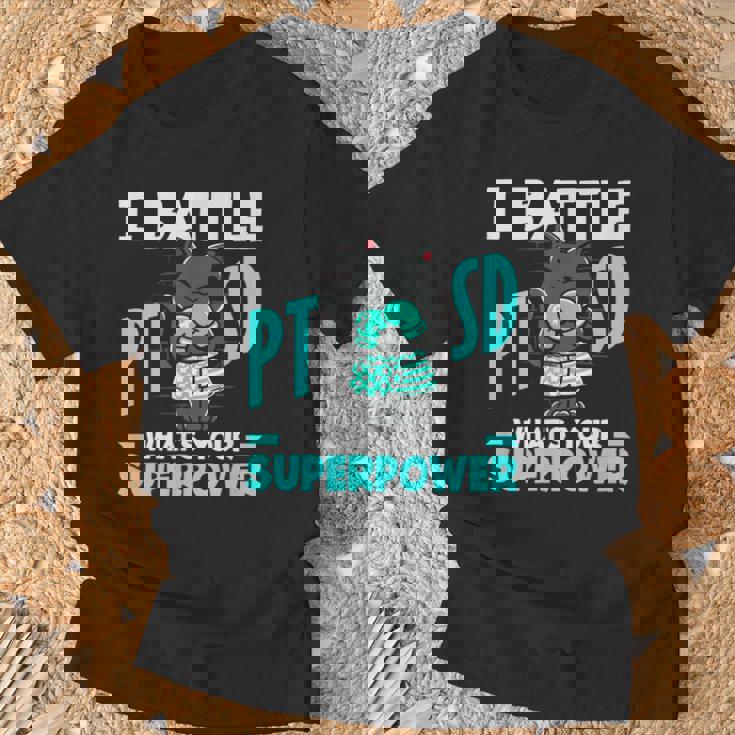 I Battle Ptsd What's Youruperpower Ptsd認識 Tシャツ 高齢者への贈り物