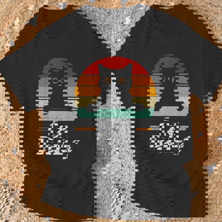 Cat Daddy Retro Compleanno & Festa Del Papà Gatto Papà Uomo Maglietta Regalos para ancianos