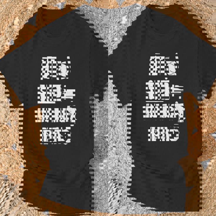 Divertida Krav Maga Eatleep Krav Maga Repeat Camiseta unisex Regalos para ancianos