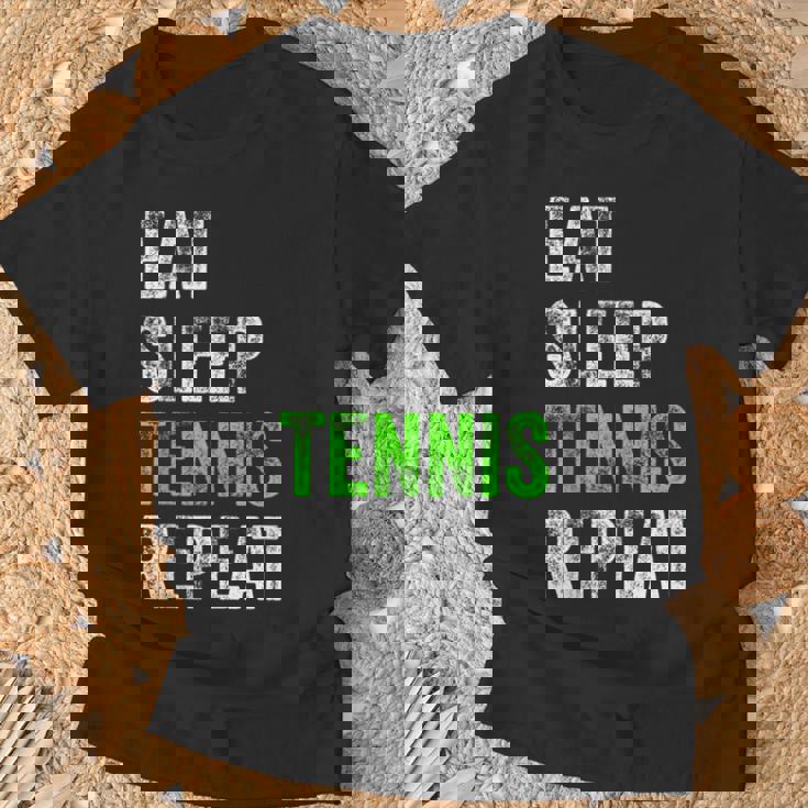 Eatleep Tennis Repeat Cool Regalo Para Jugador Camiseta unisex Regalos para ancianos