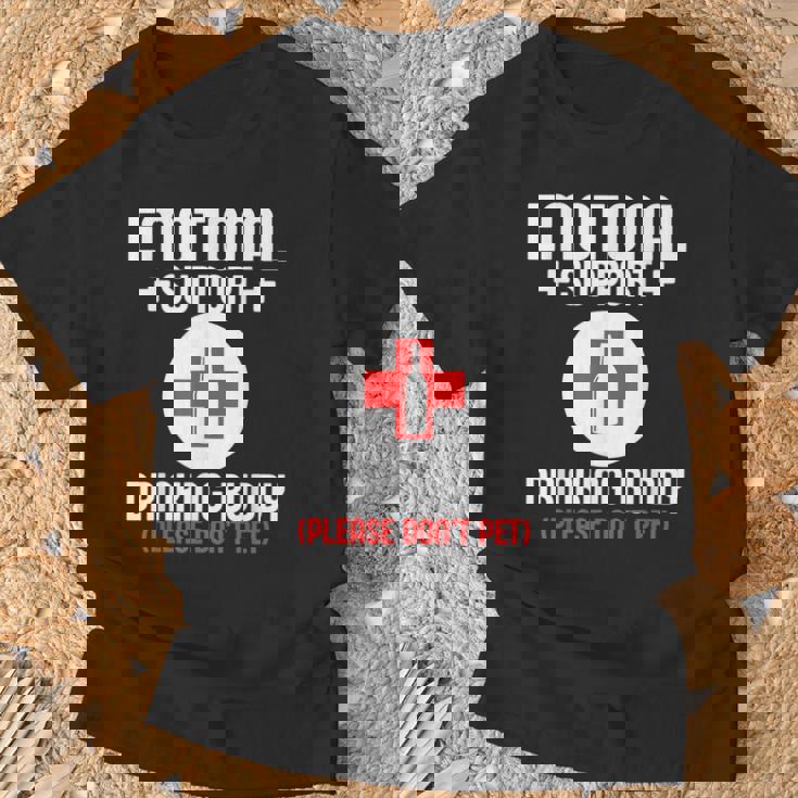 Emotionalupport Drinking Buddy Adultarcastic Humor Tシャツ 高齢者への贈り物