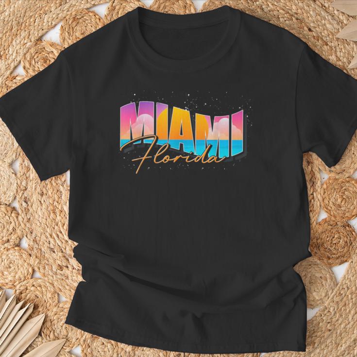 Fltateacances D'été Tropicalesouth Beach Miami Floride T-Shirt Cadeaux pour les vieillards