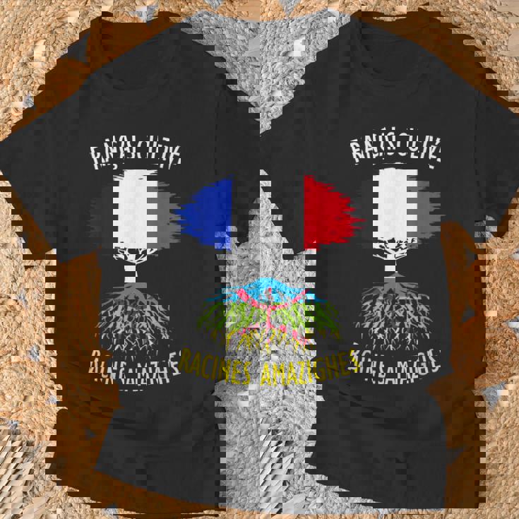Français Cultivé Racines Algériennes Cadeau Kabyle Flag T-Shirt Cadeaux pour les vieillards