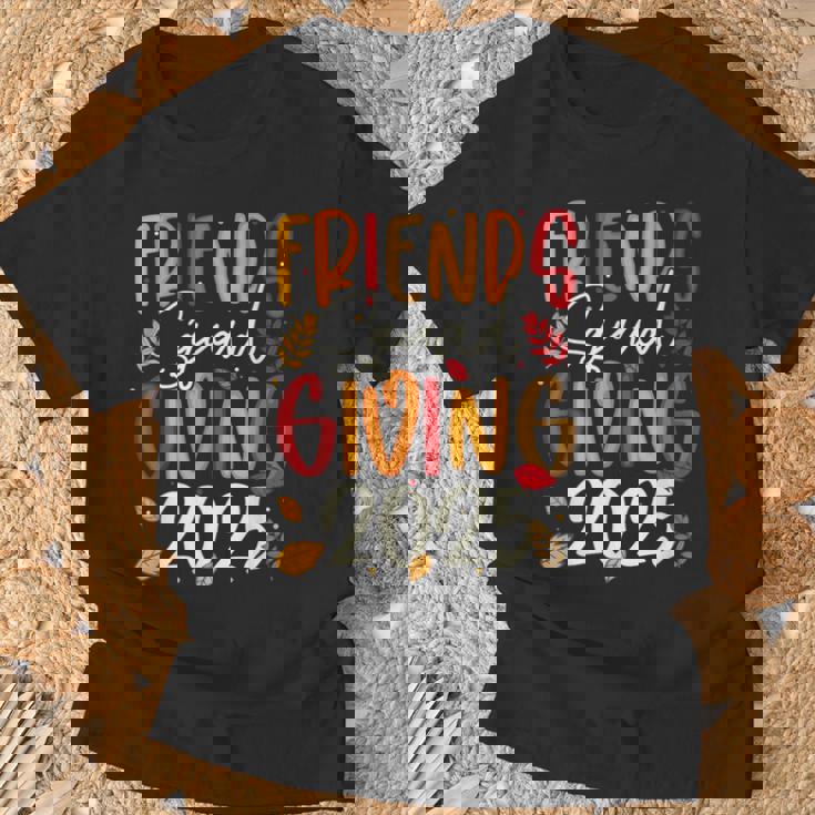 Friends Squad Giving 2025 Autumn Fall Thankful Thanksgiving T-Shirt Gifts for Old Men
