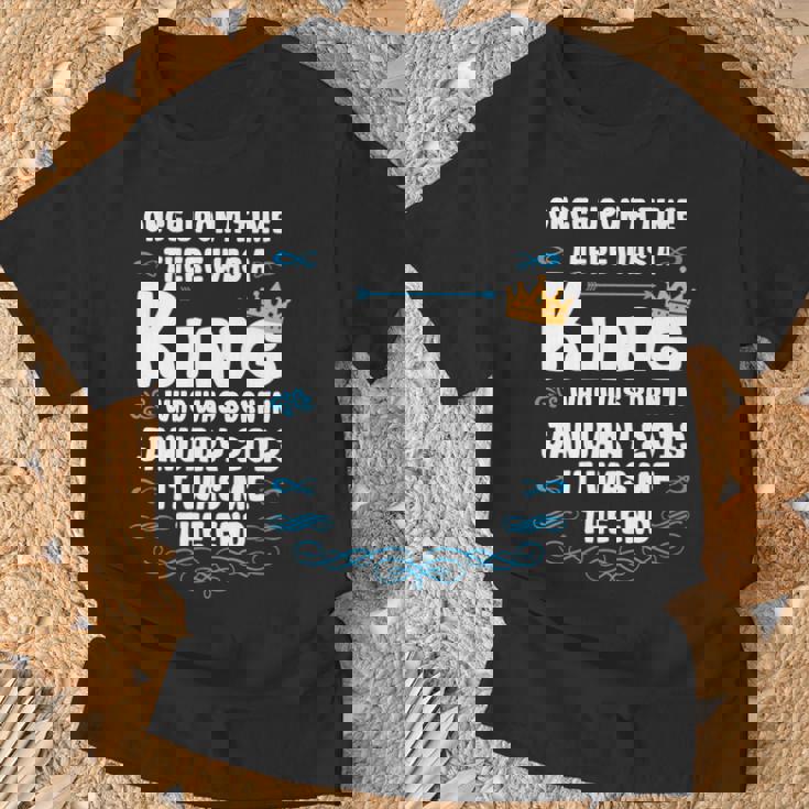 Había Unaez Un Rey Cumpleaños De Enero De 2013 Manga Larga Camiseta unisex Regalos para ancianos