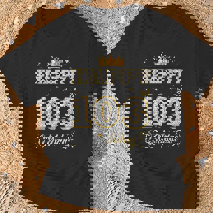 Happy 103Rd Birthday 103歳 女性 男性 誕生日パーティー 長袖tシャツ Tシャツ 高齢者への贈り物