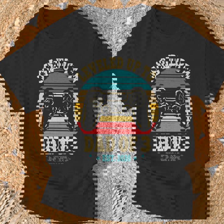 Ho Raggiunto Il Livello Fino A Papà Di 3 Anni 2026 Promosso A Papà Di Tre Bambini Maglia A Manica Maglietta Regalos para ancianos