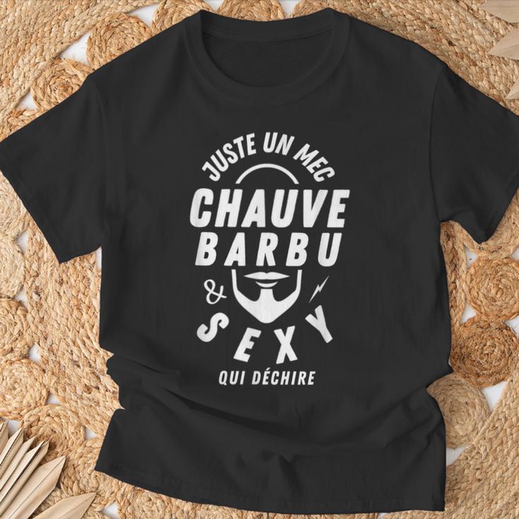 Homme Chauve Barbu Etexy Humour Homme Calvitie T-Shirt Cadeaux pour les vieillards