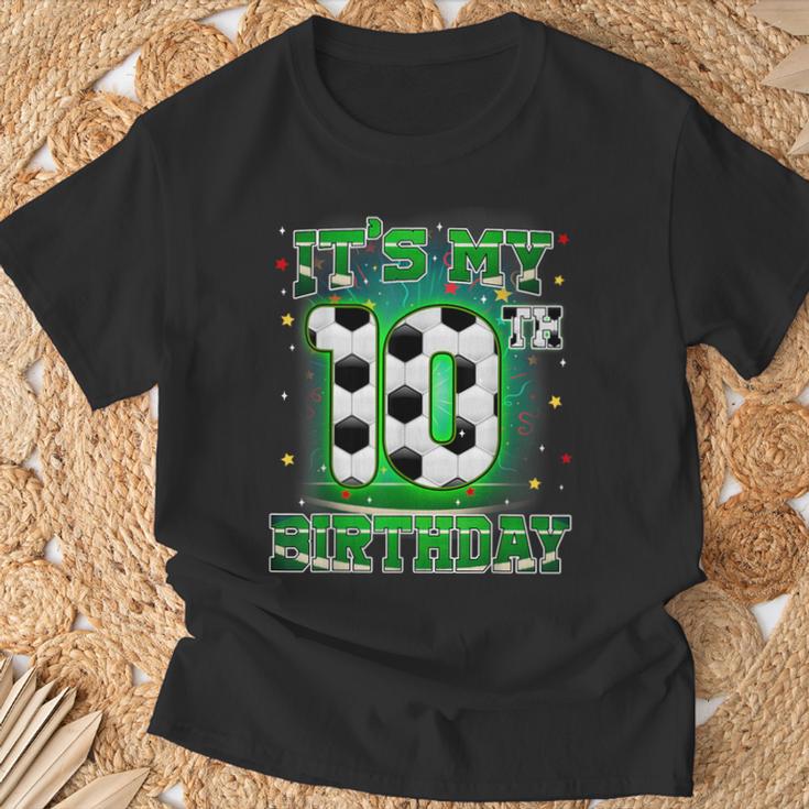 Its My 10Th Birthday Boy Soccer 10 Years Old Party Matching T-Shirt Gifts for Old Men