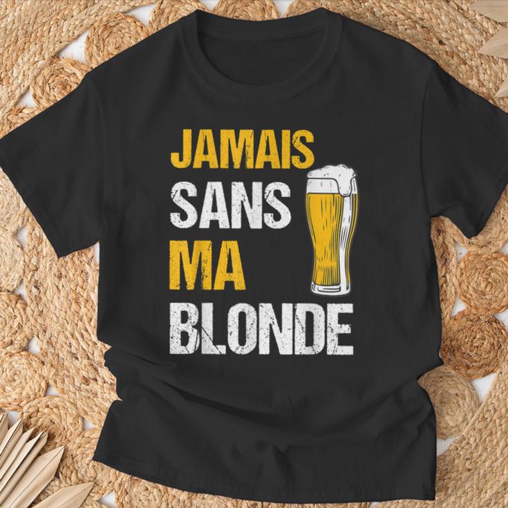 Jamaisans Ma Blonde Homme Humour Biere Alcool T-Shirt Cadeaux pour les vieillards