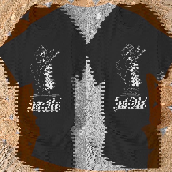 Just Cellin チェロ奏者 猫の音楽家 チェロを演奏 チェロ奏者 Tシャツ 高齢者への贈り物